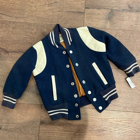 Vintage 50s Toddler Kentucky Letterman Jacket Wool Leather Lined Snap Pockets 3 - Picture 3 of 5